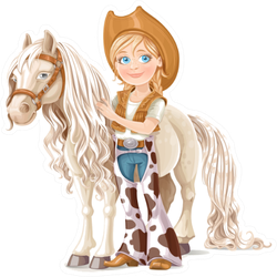 Cute Girl Dressed As A Cowboy Sticker