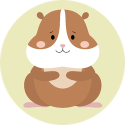 Cute Hamster On Green Background Sticker