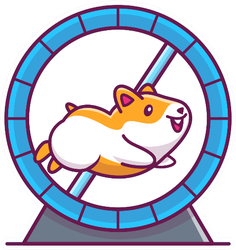 Cute Hamster Running Illustration Sticker