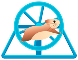 Cute Hamster Running In Rolling Wheel Sticker