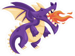 Cute Happy Flying Baby Dragon Blowing Fire