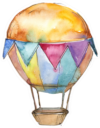 Cute Hot Air Balloon Sticker