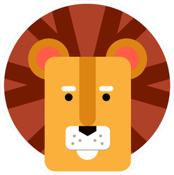 Cute Kids Lion Head Sticker