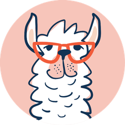 Cute Lama Face With Glasses Illustration Sticker