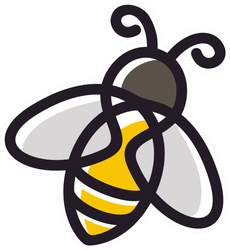 Cute Line Art Bee Logo Sticker