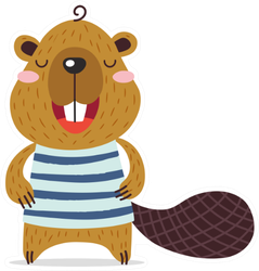 Cute Little Beaver Is Smiling In Clothes Sticker