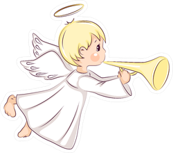 Cute Little Christmas Angel Sticker