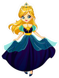 Cute Little Princess Cartoon Sticker