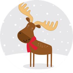 Cute Moose In Snow Sticker