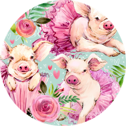 Cute Pig Watercolor Seamless Pattern Sticker