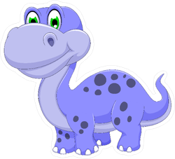 Cute Purple Dinosaur Cartoon Sticker