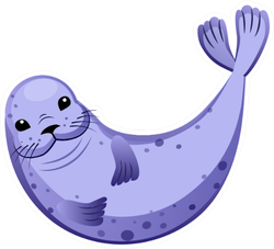 Cute Purple Fur Seal Sticker