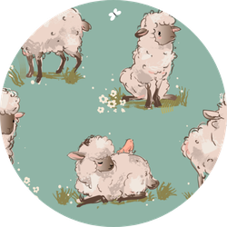 Cute Sheeps Seamless Pattern Sticker