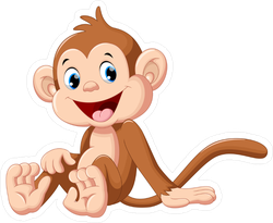 Cute Sitting Monkey Sticker