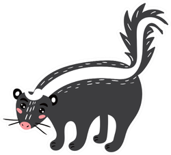 Cute Skunk Cheerful Skunk Illustration Sticker