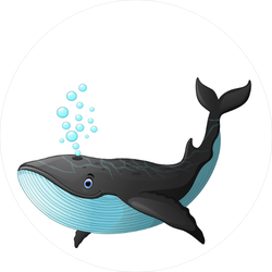 Cute Whale Cartoon Blowing Bubbles Sticker