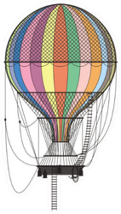 Rainbow Hot Air Balloon Sticker