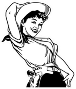Cute Cowgirl Retro Sticker