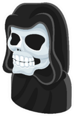 A Grim Reaper Avatar Cartoon Sticker