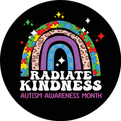 Autism Awareness Radiate Kindness Rainbow Sticker