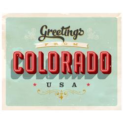 Touristic Greeting Card Colorado Sticker