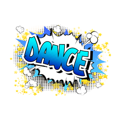 Dance Comic Book Style Text Sticker
