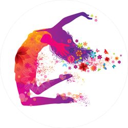 Dancing Woman With Flowers Stickers