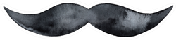 Dark Silhouette Of Men Mustache Sticker