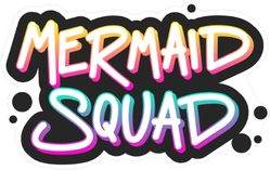 Black Paint Mermaid Squad Sticker