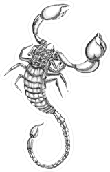 Detailed Dot Scorpion Sticker