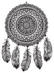Detailed Indian Dream Catcher Sticker