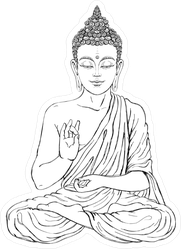 Detailed Seated Buddha In The Lotus Position Sticker