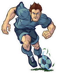 Determined Soccer Player Sticker