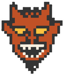 Devil's Head Pixel Illustration Sticker