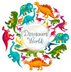 Dinosaurs World Poster Sticker