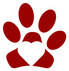 Dog Heart Paw Logo Sticker