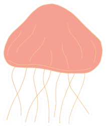 Doodle Jellyfish In Pink Sticker