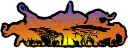 Double Exposure Elephants and Desert Landscape Sticker