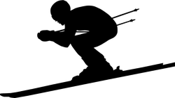 Downhill Skier Sticker
