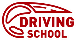 Driving School Red Logo Sticker