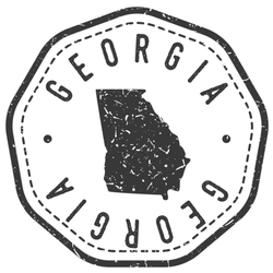 Georgia, Usa Map Stamp Sticker