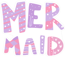 Cute Pink Mermaid Print Sticker