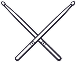 Crossed Drumsticks Sticker