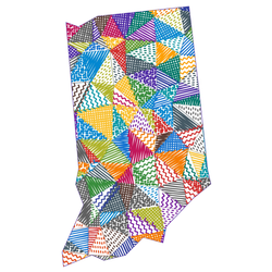 Kid Style Map Of Indiana Sticker