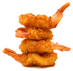 Stack Butterfly Shrimps On White Sticker