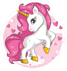 Majestic Pink Unicorn Circle Sticker