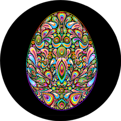 Easter Egg Psychedelic Art Design Sticker