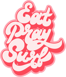 Eat Pray Surf Handwritten Lettering Sticker