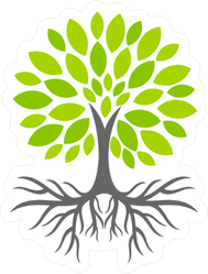 Eco Tree With Roots Sticker