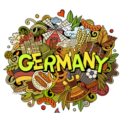 Germany Hand Drawn Cartoon Doodles Illustration Sticker